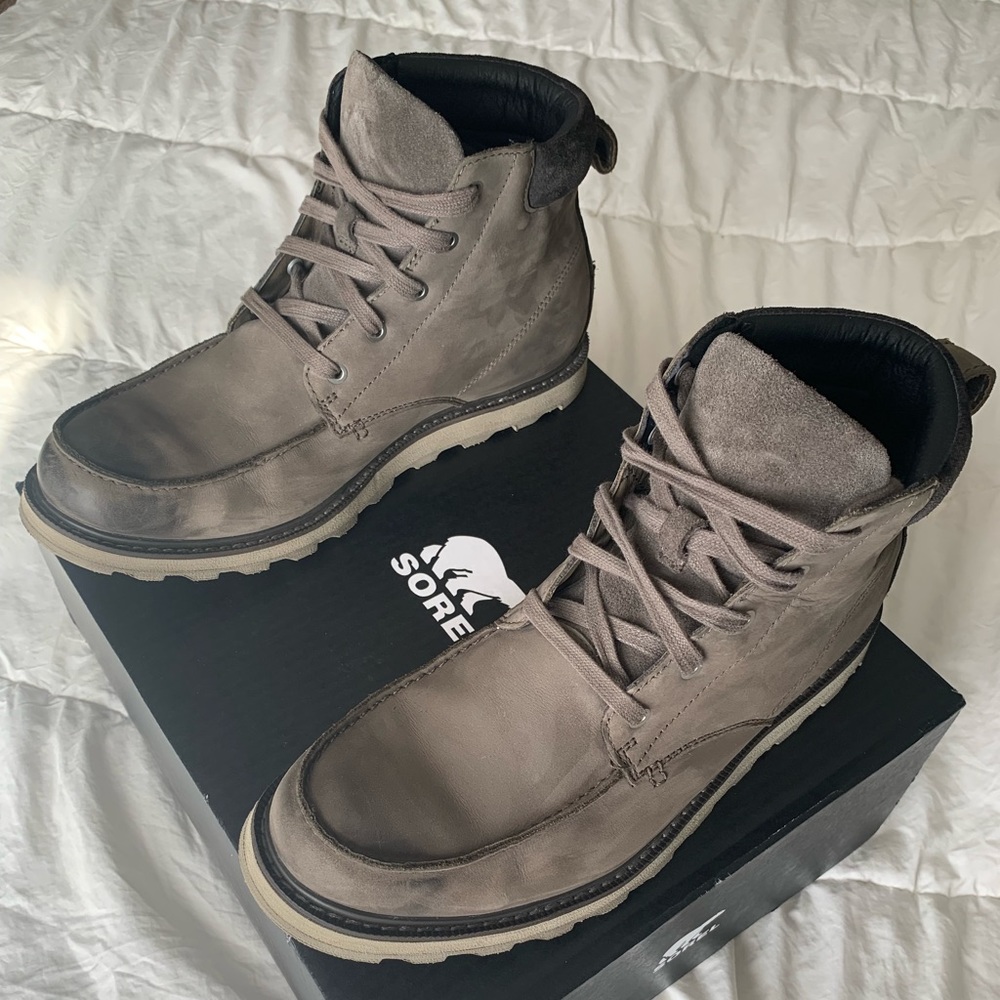 Sorel Men's Madson Moc Toe Waterproof Leather Lace Boot.